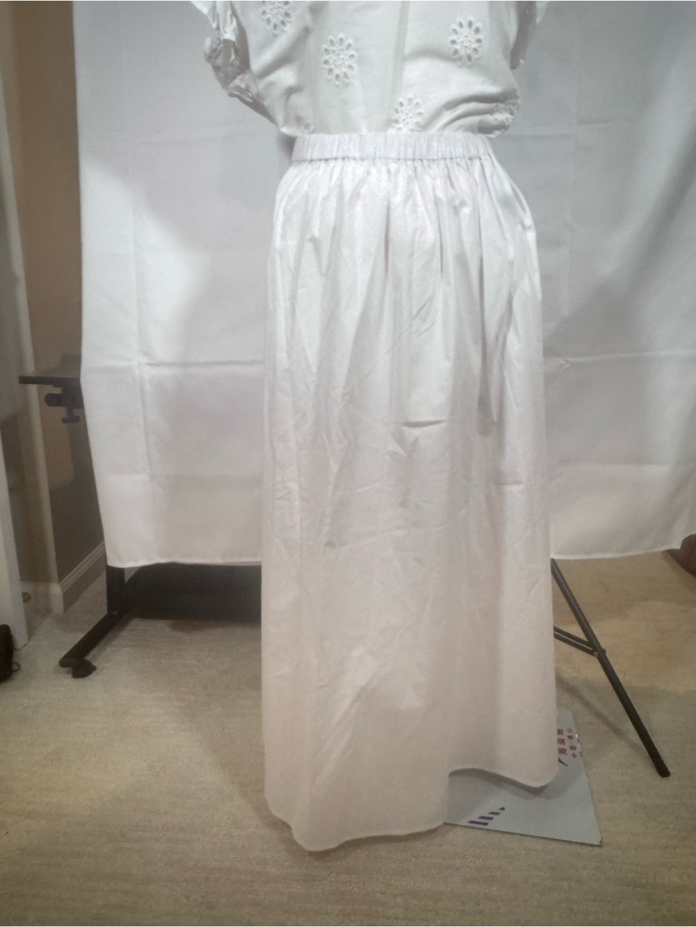 NWT ~ Classic White Elastic-Waist Maxi Skirt